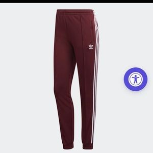 Maroon adidas pants